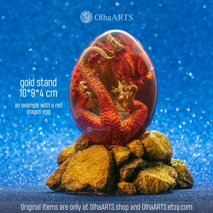 Golden Dragon Nest - Decorative Egg Stand for Dragon Eggs or Decorative Eggs. Handmade of Polyurethane Resingold_stand, OlhaARTSOlhaARTS, OlhaARTSOlhaARTS, DRAGON EGGSdragon_eggs, 11