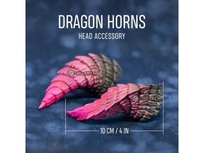 Pink and Black Dragon Horns — Cosplay Headpiece