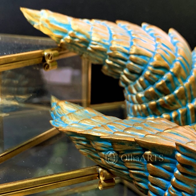 Gold and Patina Dragon Horns — Cosplay Headpiece
