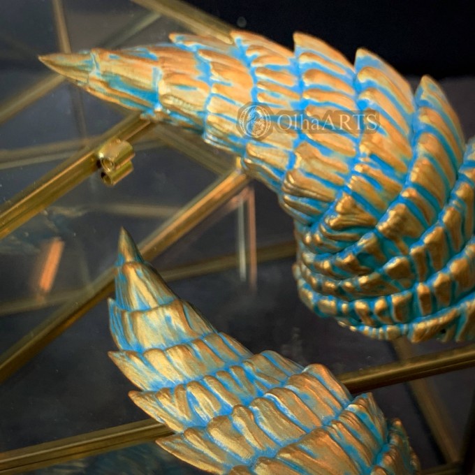 Gold and Patina Dragon Horns — Cosplay Headpiece