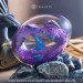 Purple-blue Water Dragon Egg. VIP Gift Set with a sea baby dragon in epoxy resin egg