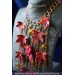 Red Maple Necklace with autumn leaves, customizable