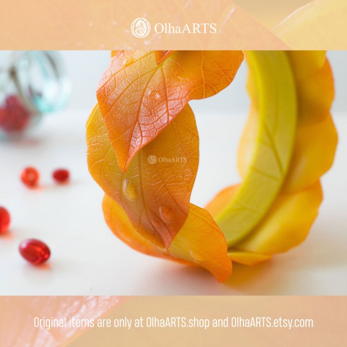 Orange Autumn Leaves Bracelet