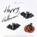 Set of 3 Halloween  Magnets, a Pumpkin and a Pair of Bats