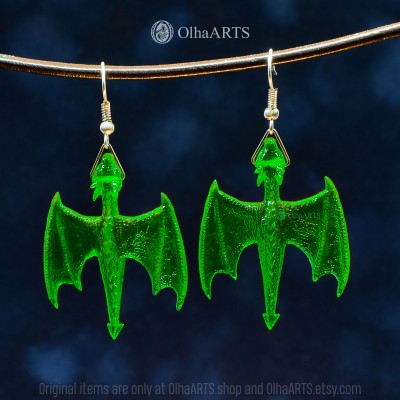 Green Dragon Earrings