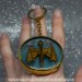 Fantasy Brass Keychain with Gold Flying Dragon