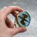 Fantasy Brass Keychain with Gold Flying Dragon