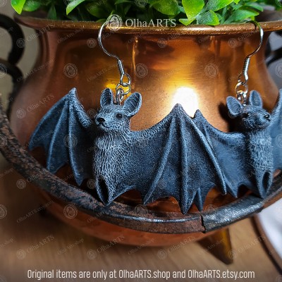 Realistic Bat Earrings