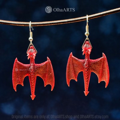 Red Dragon Earrings