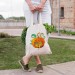 Cotton Tote Bag with Little Dragon Sleeping in a Pumpkin