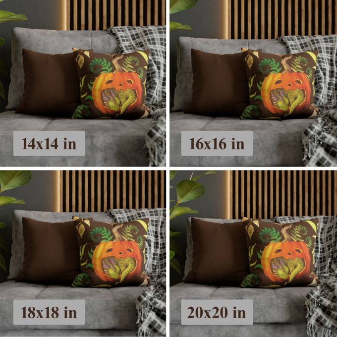 Halloween Pillow Case - Dragon Sleeping in a Pumpkin