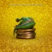 Baby Dragon Sleeping on Coins, Cute Monitor Sitter, Green Dragon, Fantasy Table Figure