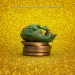 Baby Dragon Sleeping on Coins, Cute Monitor Sitter, Green Dragon, Fantasy Table Figure