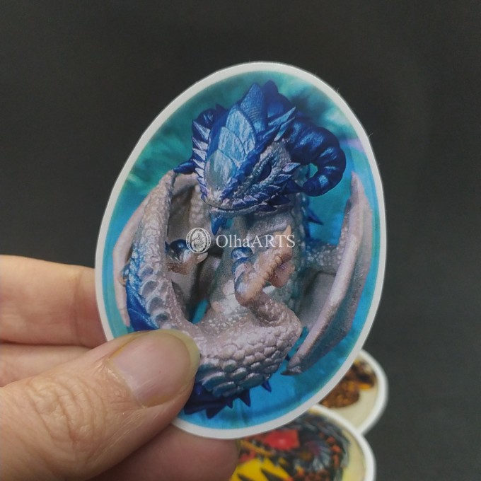 Set of 4 stickers with dragon eggs