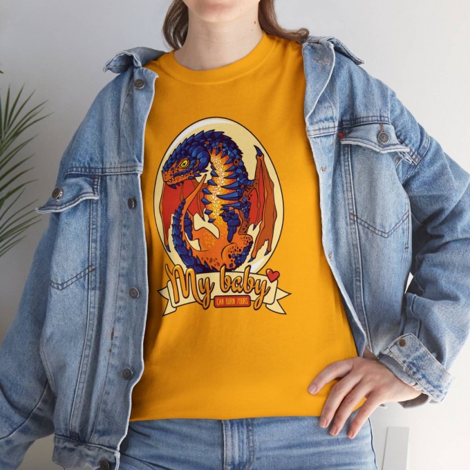 Unisex T-Shirt with Lava Dragon Egg 'My Baby Can Burn Yours'