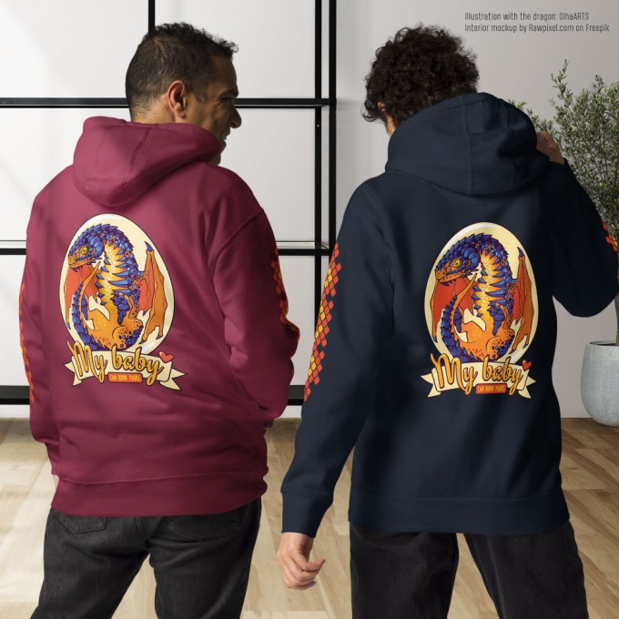 Unisex Hoodie with Lava Dragon Egg