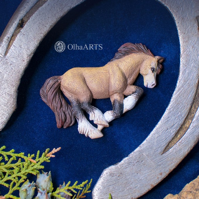Galloping Horse Pendant / Brooch / Magnet, custom equine jewelry by OlhaARTS