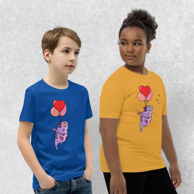 Dracow flying on balloons - Youth unisex t-shirt