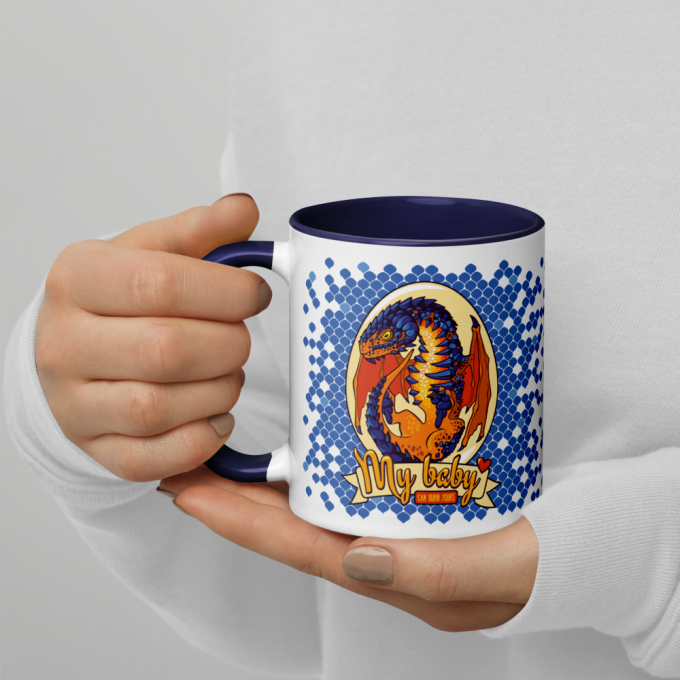 Personalized Dragon Mug with Lava Dragon Egg and text "My Baby Can Burn Yours", 11oz