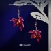 Customizable short dangle earrings with red maple leaves and orange berries