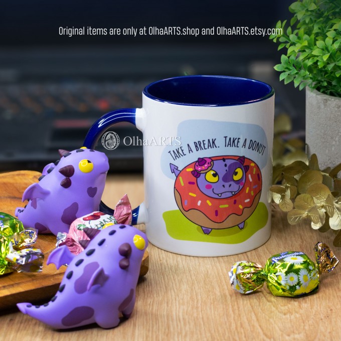 Take a break. Take a donut - 11oz Ceramic Mug 