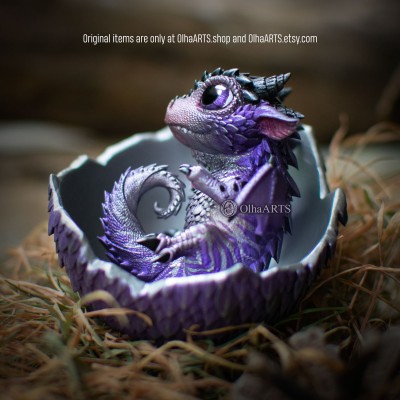 Dream Glider Dragon Hatchling, Moon Violet color