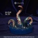 Blue-gold Water Dragon Egg. VIP Gift Set with a sea baby dragon in epoxy resin egg